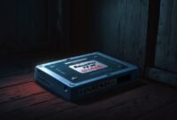 Ben Drowned haunted cartridge glowing in attic