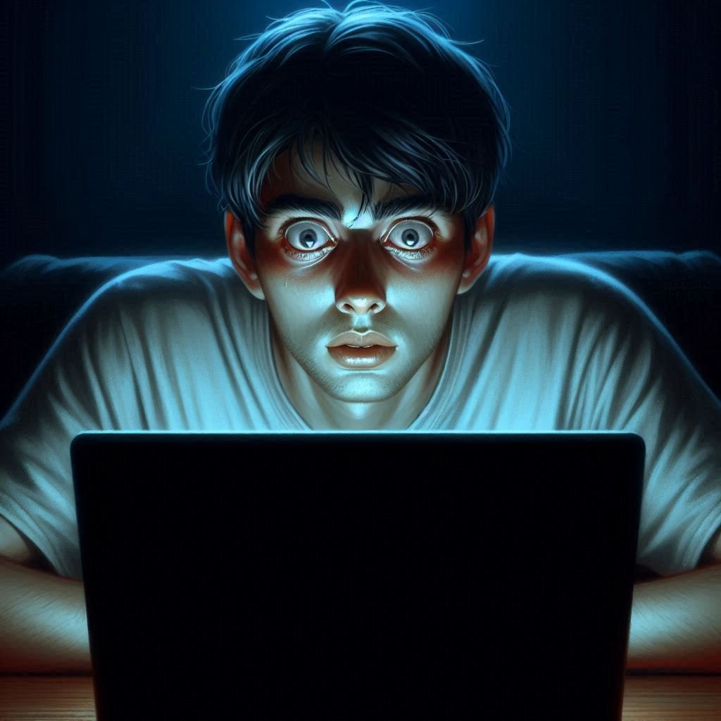 Viewer paralyzed by a cursed YouTube video.