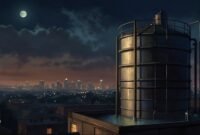 Elisa Lam mysterious death rooftop water tank semi realistic digital painting