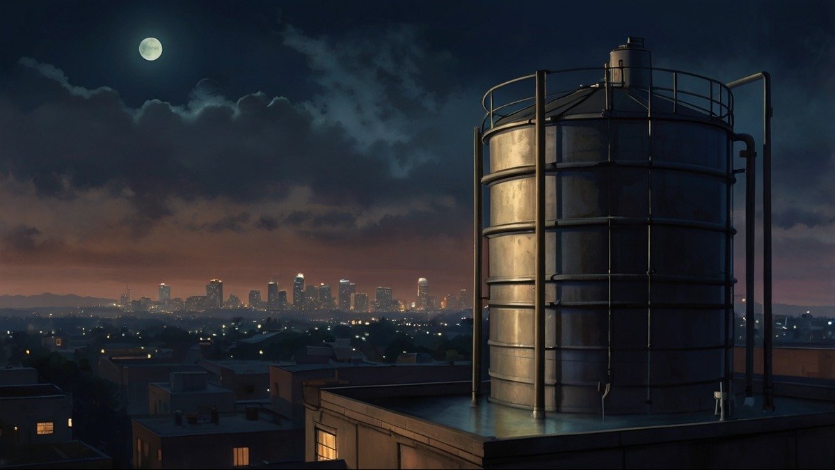 Elisa Lam The Water Tank Mystery in Semi Realistic Painting Elisa Lam mysterious death rooftop water tank semi realistic digital painting